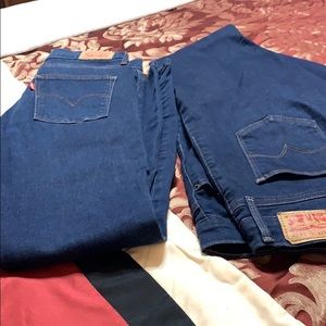 Levi super skinny both jeans are for 45 dollars